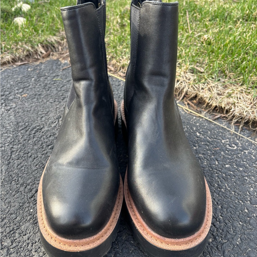 Classic Black Chelsea Boots with Brown Welt
